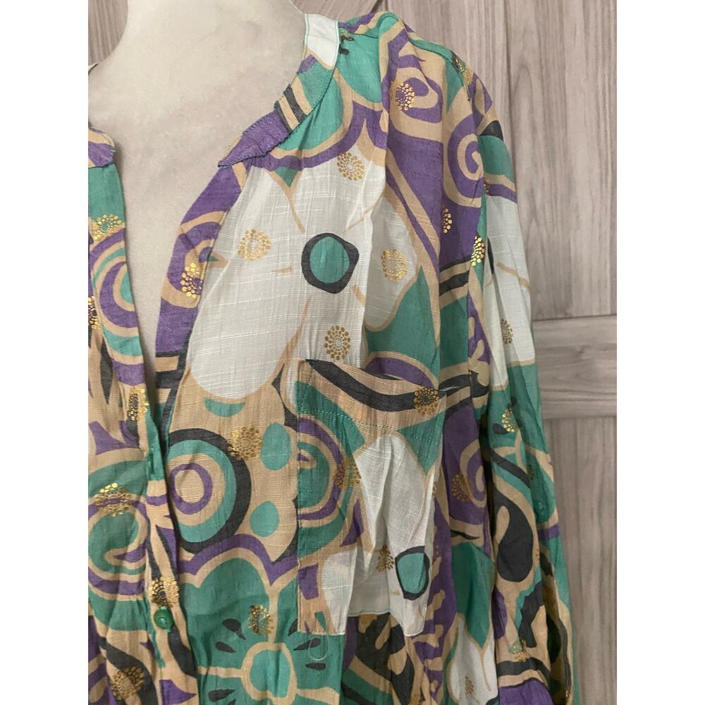Harve Benard floral button front top 3X - Picture 5 of 9